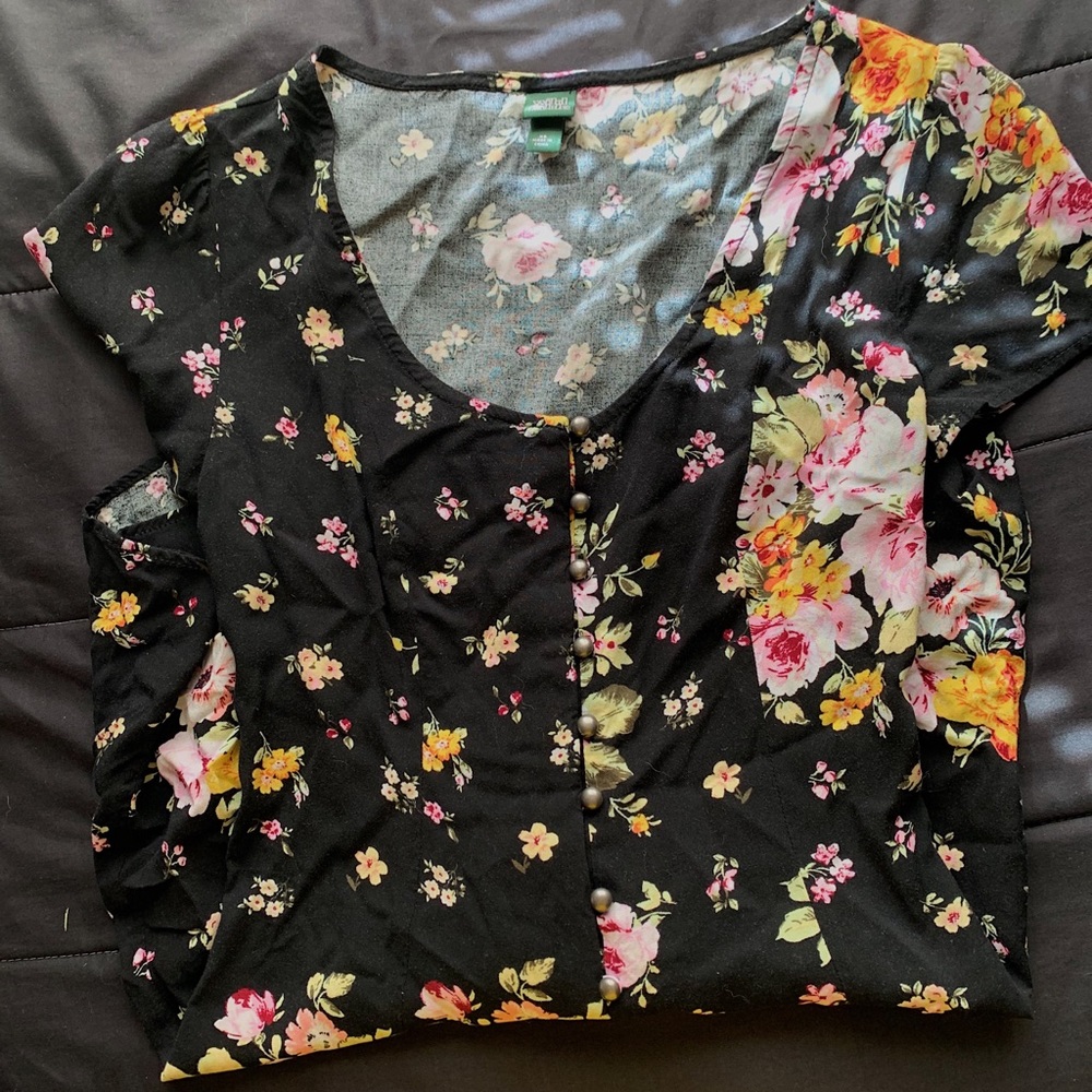 FLORAL MINI BUTTON-UP DRESS